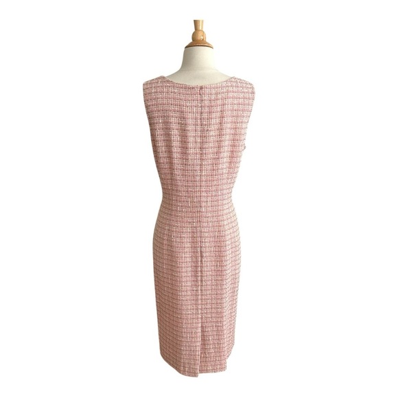ANNE KLEIN Vintage 90s Pink Tweed Sleeveless Dress Made in Hong Kong Timeless 12 - Picture 7 of 15